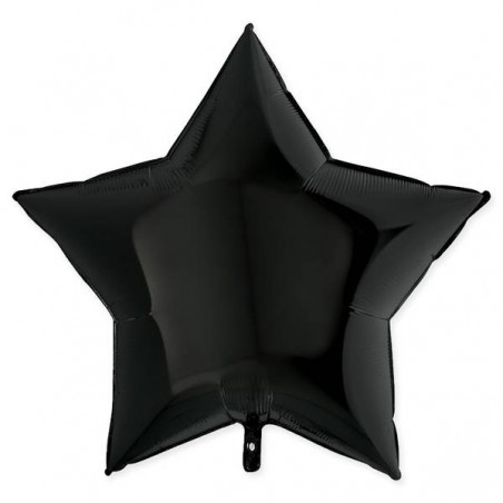 PALLONI MYLAR STELLA 36 90cm NERA METAL