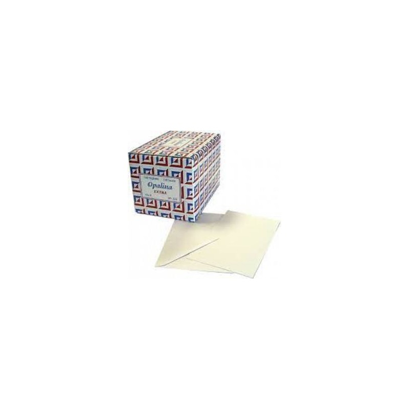 BIGLIETTO + BUSTA 14x9cm OPALINA EXTRA BIANCO 100pz