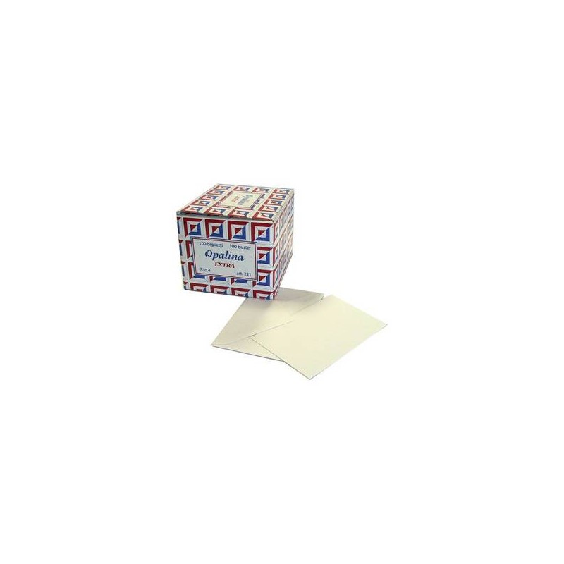 BIGLIETTO + BUSTA 7x11cm OPALINA EXTRA BIANCO 100pz