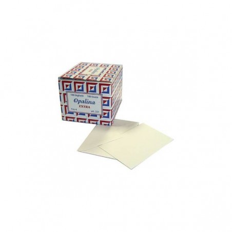 BIGLIETTO + BUSTA 7x11cm OPALINA EXTRA BIANCO 100pz