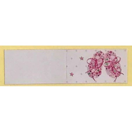BIGLIETTI BOMBONIERA NASCITA ROSA 20pz 1332