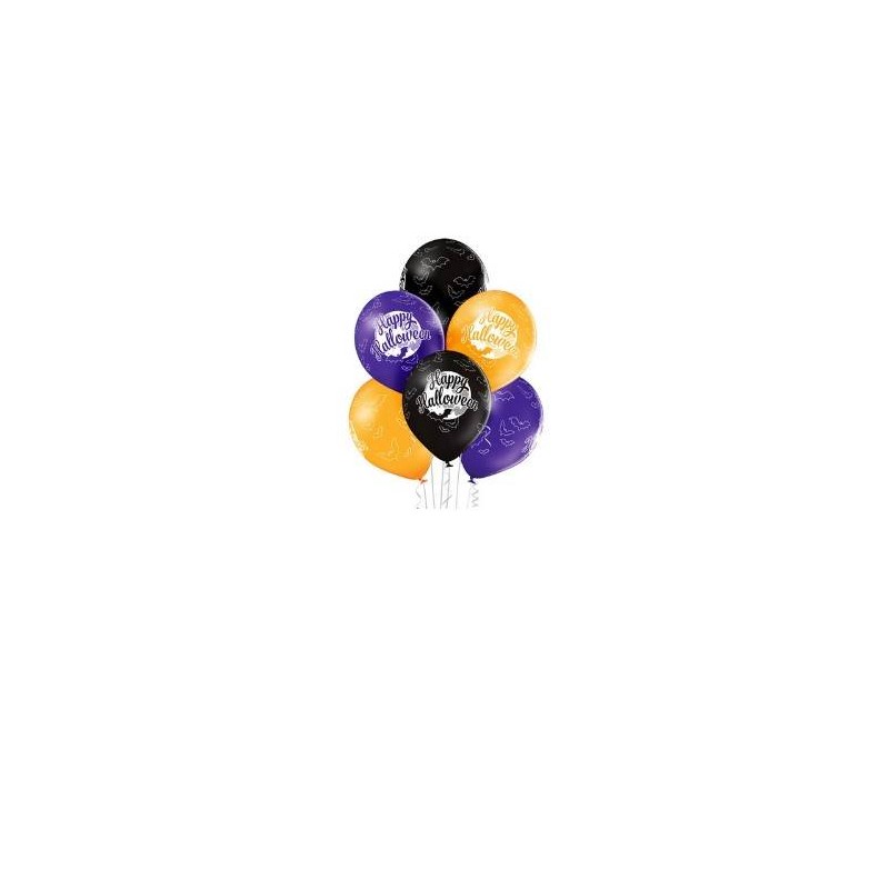 PALLONCINI LATTICE 12 30cm HAPPY HALLOWEEN 6 pz