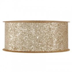 NASTRO DESIREE' mm40x10mt GLITTERATO CHAMPAGNE