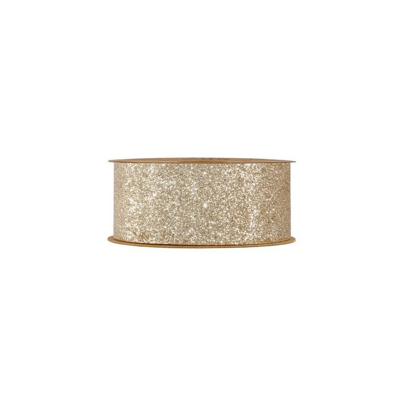 NASTRO DESIREE' mm40x10mt GLITTERATO CHAMPAGNE