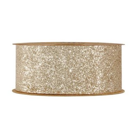 NASTRO DESIREE' mm40x10mt GLITTERATO CHAMPAGNE
