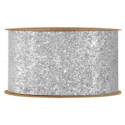 NASTRO DESIREE' mm40x10mt GLITTERATO ARGENTO