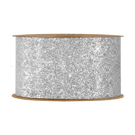 NASTRO DESIREE' mm40x10mt GLITTERATO ARGENTO
