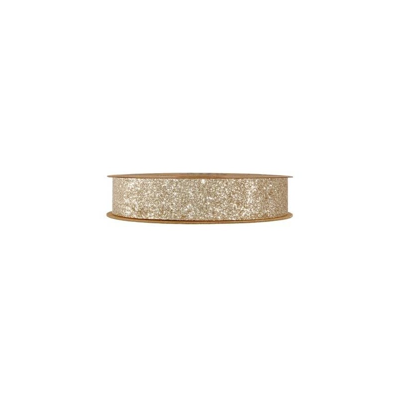 NASTRO DESIREE' mm25x10mt GLITTERATO CHAMPAGNE