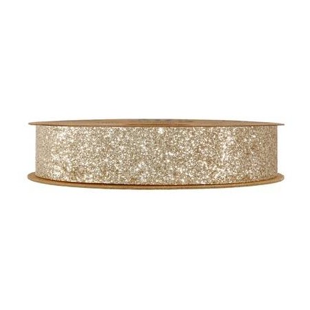 NASTRO DESIREE' mm25x10mt GLITTERATO CHAMPAGNE
