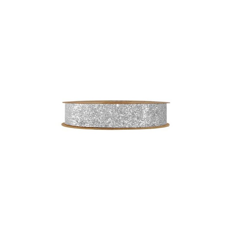 NASTRO DESIREE' mm25x10mt GLITTERATO ARGENTO