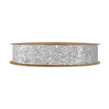NASTRO DESIREE' mm25x10mt GLITTERATO ARGENTO