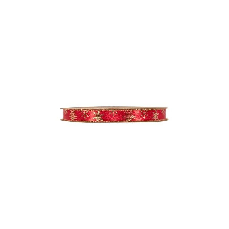 NASTRO TESSUTO SNOWFLAKES mm10x20mt ROSSO