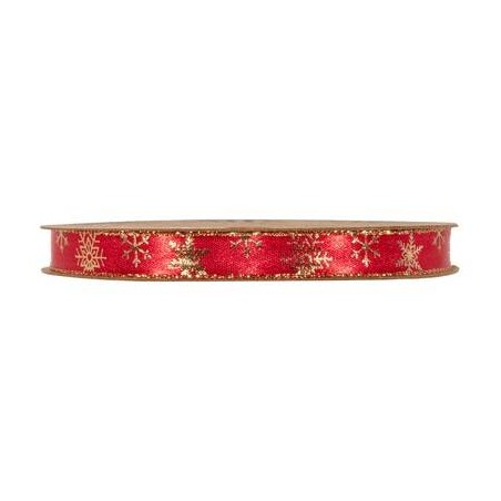NASTRO TESSUTO SNOWFLAKES mm10x20mt ROSSO
