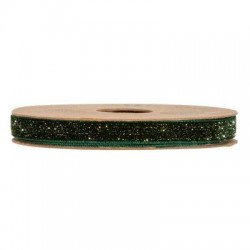 NASTRO VELLUTO LUREX mm10x25mt VERDE SCURO