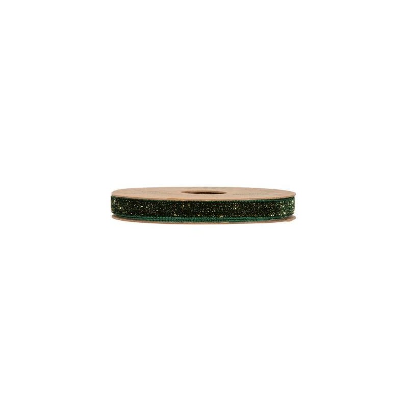 NASTRO VELLUTO LUREX mm10x25mt VERDE SCURO