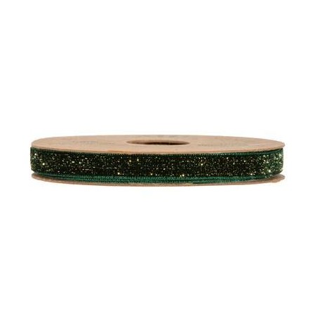 NASTRO VELLUTO LUREX mm10x25mt VERDE SCURO