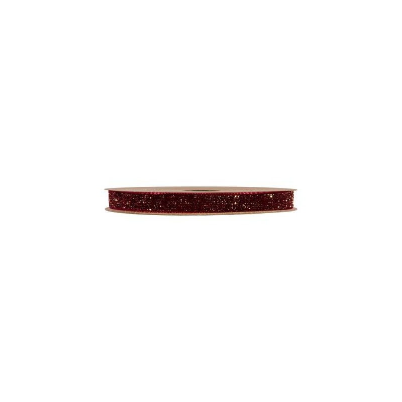 NASTRO VELLUTO LUREX mm10x25mt BORDEAUX