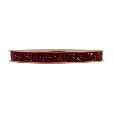 NASTRO VELLUTO LUREX mm10x25mt BORDEAUX