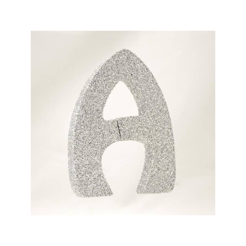 LETTERA POLISTIROLO GLITTER ARGENTO mm120x90 A