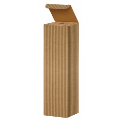 SCATOLA PORTA 1 BOTTIGLIA  9x9x34cm ONDA AVANA
