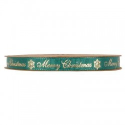 NASTRO MERRY CHIRSTMAS mm10x20mt VERDE SCURO