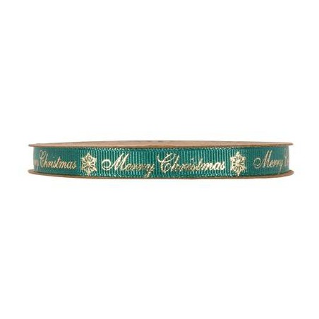 NASTRO MERRY CHIRSTMAS mm10x20mt VERDE SCURO