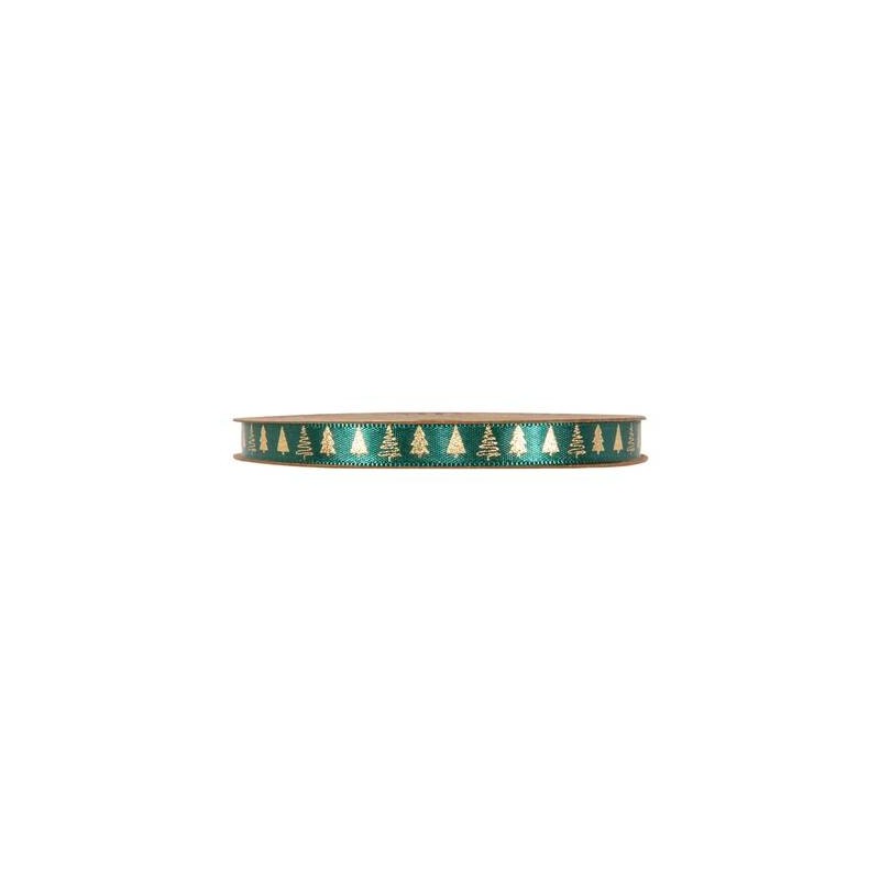 NASTRO RASO ALBERI mm10x20mt VERDE SCURO