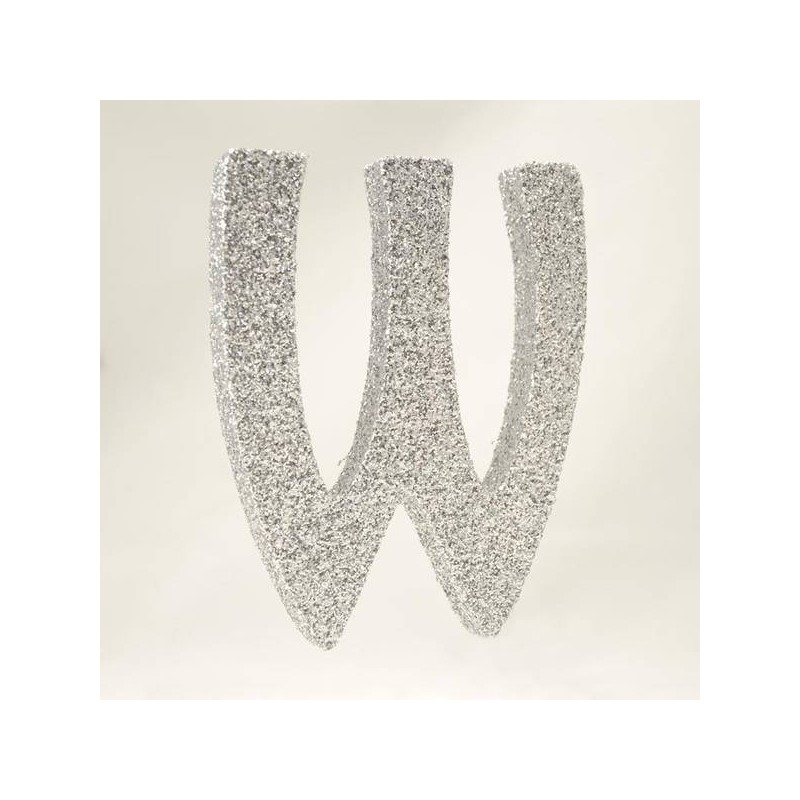 LETTERA POLISTIROLO GLITTER ARGENTO mm120x90 W