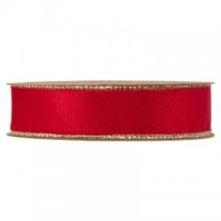 NASTRO VELVET EMBRACE CON BORDO ORO mm25x10mt ROSSO