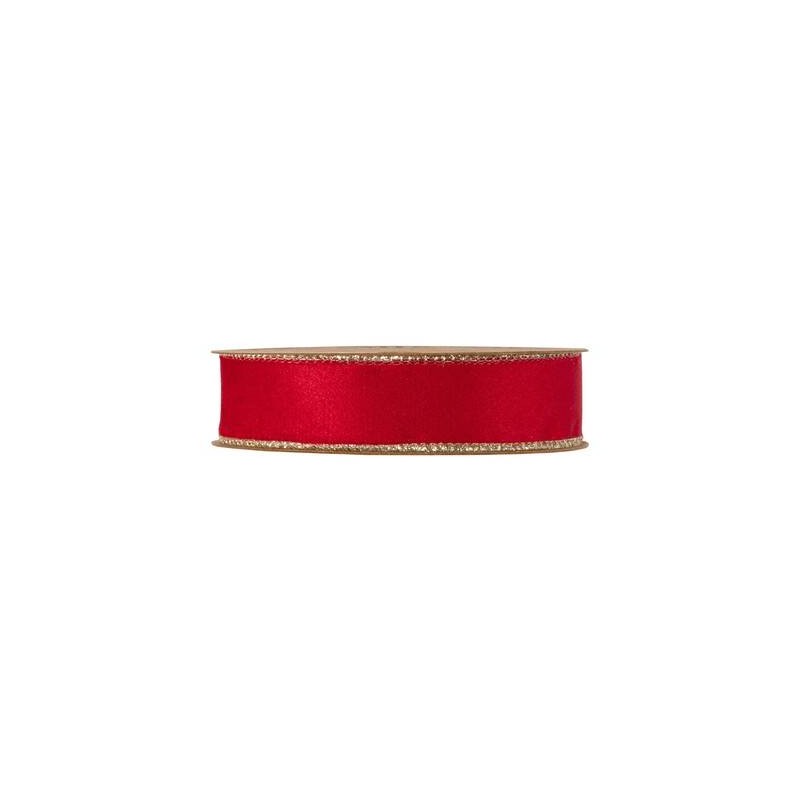 NASTRO VELVET EMBRACE CON BORDO ORO mm25x10mt ROSSO