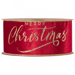 NASTRO MERRY CHRISTMAS mm63x10mt ROSSO