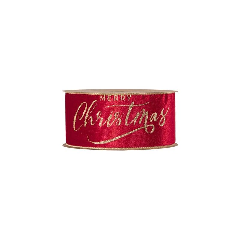 NASTRO MERRY CHRISTMAS mm63x10mt ROSSO