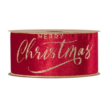 NASTRO MERRY CHRISTMAS mm63x10mt ROSSO