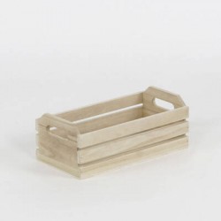 CASSETTA LEGNO RETTANGOLARE C/MANICI 30x15x11cm BIANCA