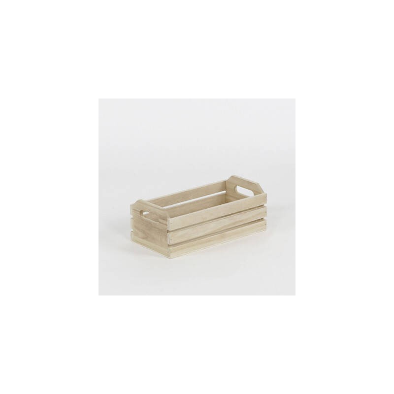 CASSETTA LEGNO RETTANGOLARE C/MANICI 30x15x11cm BIANCA