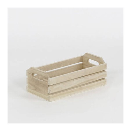 CASSETTA LEGNO RETTANGOLARE C/MANICI 30x15x11cm BIANCA