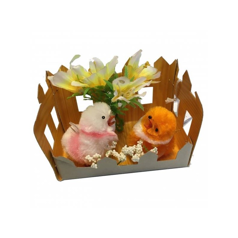 PULCINI IN STECCATO C/FIORI E LUCI