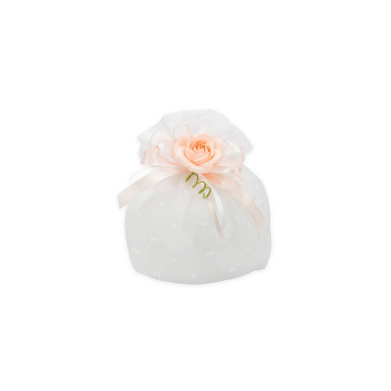 SACCHETTO CHIFFON MEDIO 16X18 BIANCO 5pz A2079