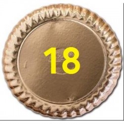 VASSOIO CARTONE ORO TONDO ø18 4 PEZZI