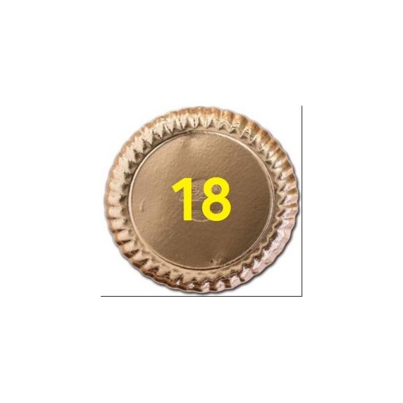 VASSOIO CARTONE ORO TONDO ø18 4 PEZZI