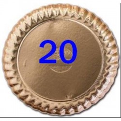 VASSOIO CARTONE ORO TONDO ø20 4 PEZZI