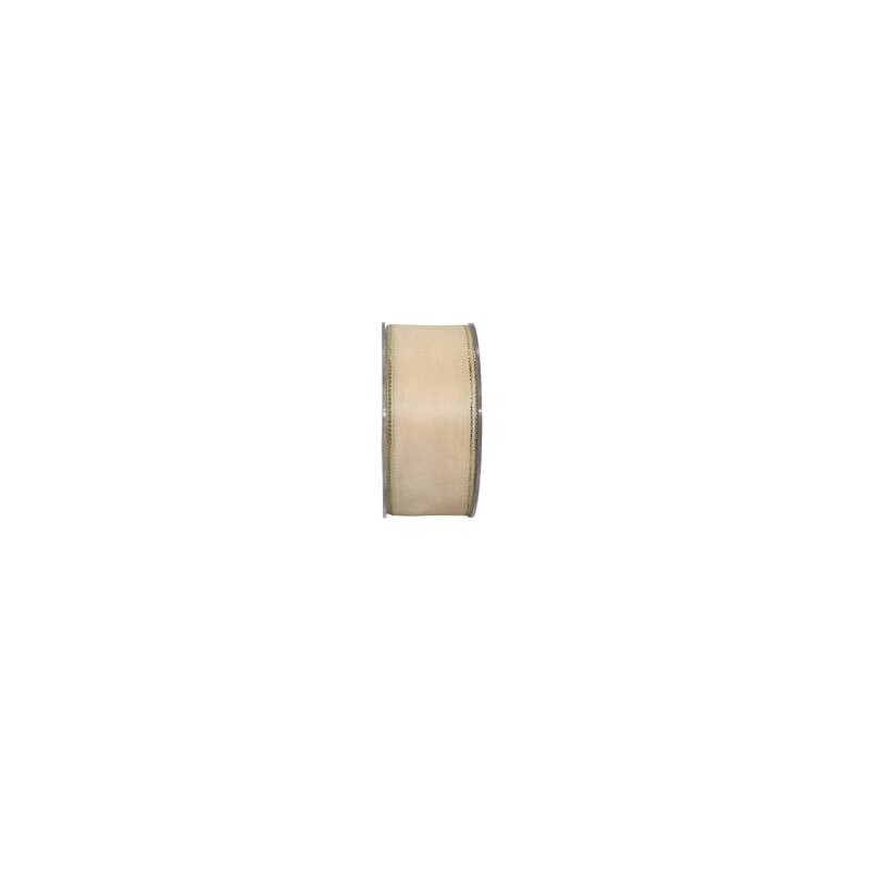 NASTRO ORGANZA BORDO LUREX ANIMATO mm40x25mt 102-CREMA