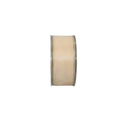 NASTRO ORGANZA BORDO LUREX ANIMATO mm40x25mt 102-CREMA