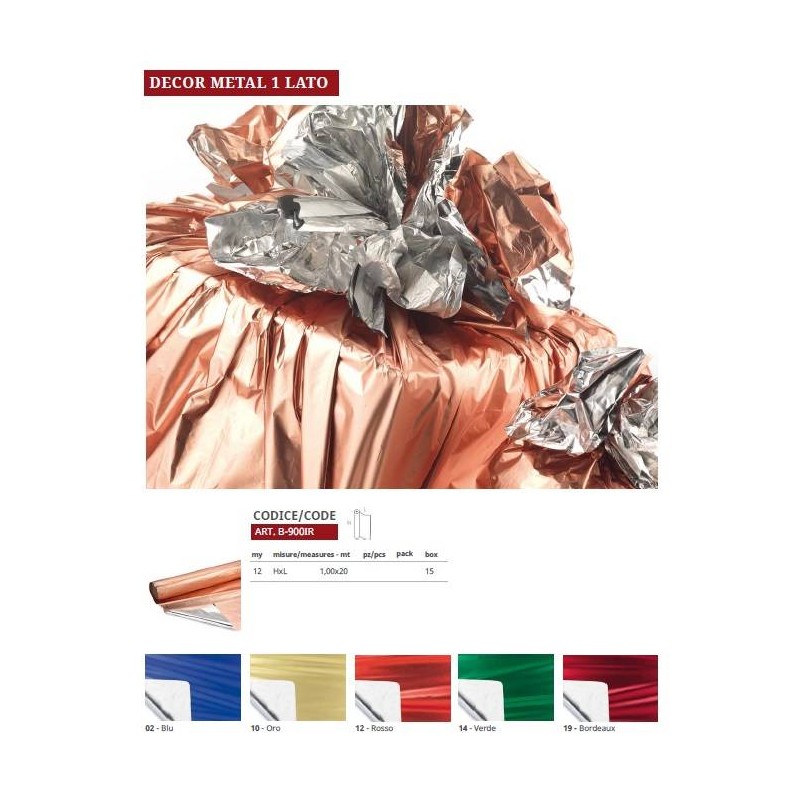 BOBINA POLYSILK 100x20mt METAL ROSSO 1 LATO