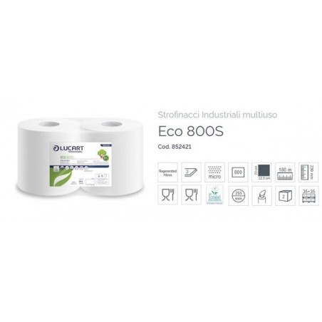 BOBINE 2VELI LUCART ECO 800S 180mt ECOLABEL 2 ROTOLI