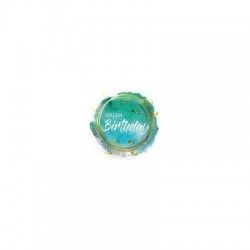 PALLONE MYLAR TONDO 18 45 cm BIRTHDAY WATERCOLOR