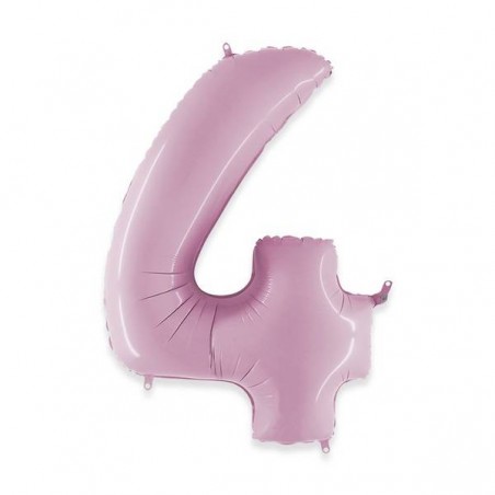 PALLONE NUMERO 4 MYLAR 102cm 40 ROSA