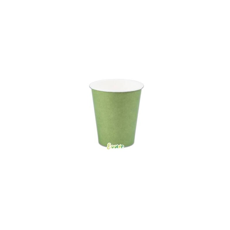 BICCHIERI 200cc ECOLOR BIODEGRADABILI VERDE OLIVA 25pz
