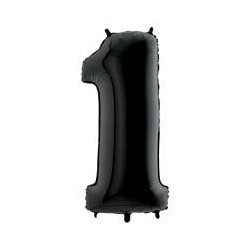 PALLONE NUMERO 1 MYLAR 102cm 40 NERO