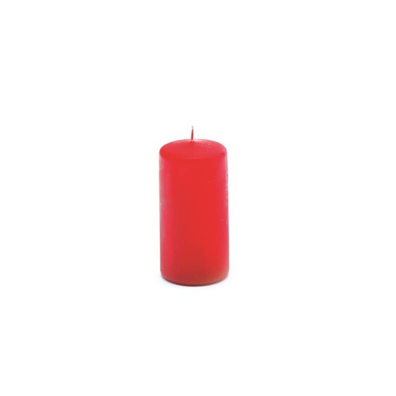 MOCCOLO TONDO CERA ROSSO LUCIDO 6x12cm